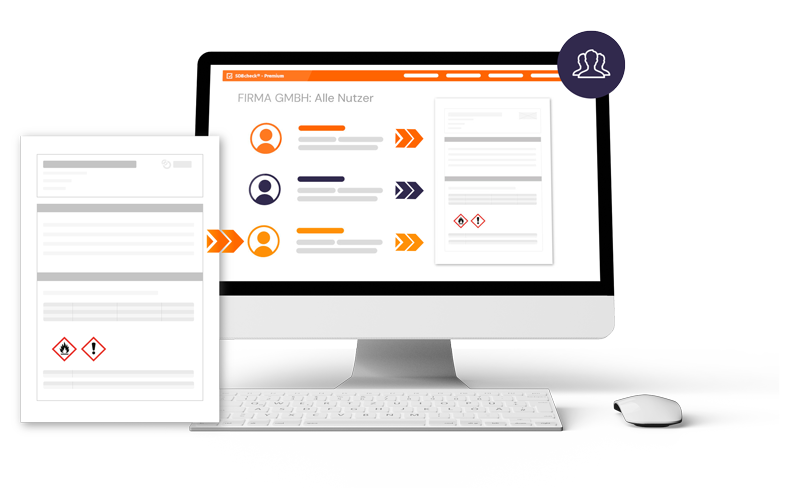 SDBcheck® Firmenaccount – gemeinsame Verwaltung von Nutzern und Sicherheitsdatenblättern im Team