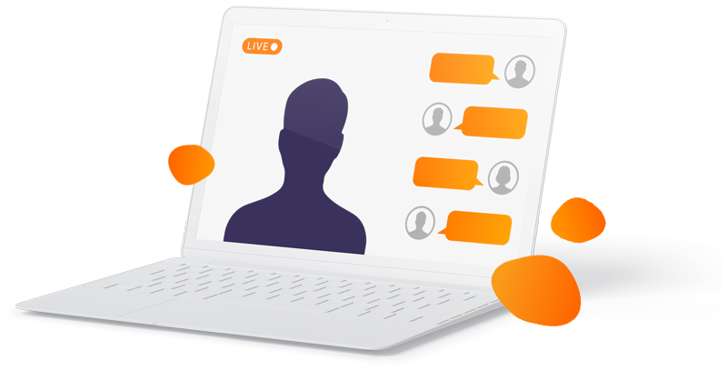 Live-Event mit Chat-Funktion auf dem Laptop – SDBcheck® Veranstaltungsübersicht